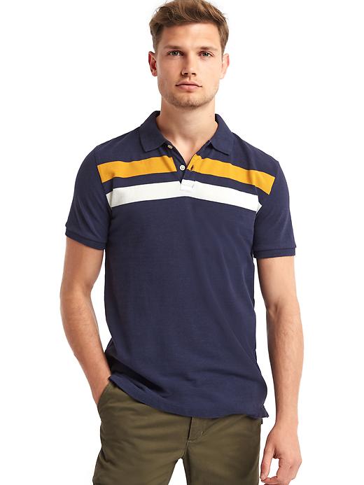 Image number 6 showing, Double stripe pique polo