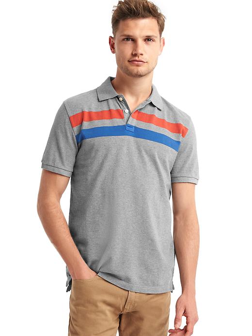 Image number 7 showing, Double stripe pique polo