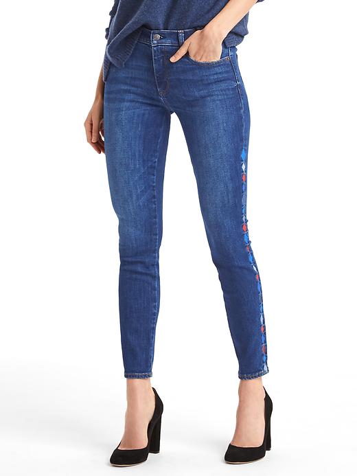 Image number 1 showing, AUTHENTIC 1969 embroidered true skinny ankle jeans