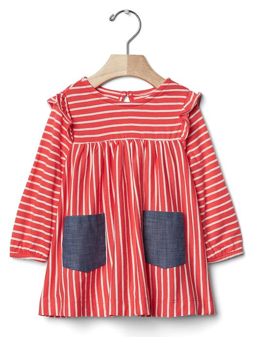 Image number 1 showing, Stripe Flutter Pocket Dress