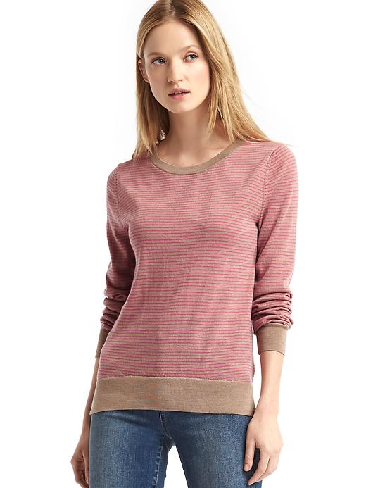 Image number 1 showing, Merino wool stripe sweater