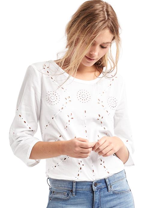 View large product image 1 of 1. Eyelet flowy top