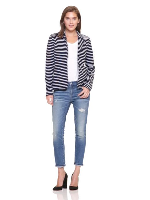 Image number 6 showing, French terry stripe blazer