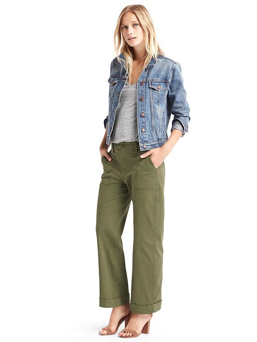 Image number 3 showing, Wide-leg utility pants