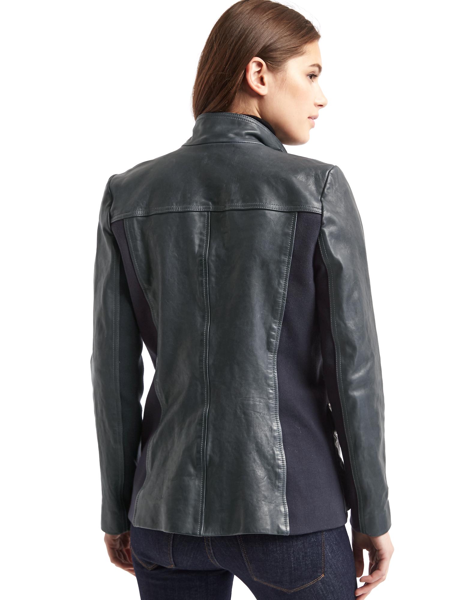 Leather Utility Moto Jacket Gap Leather Utility Moto Jacket
