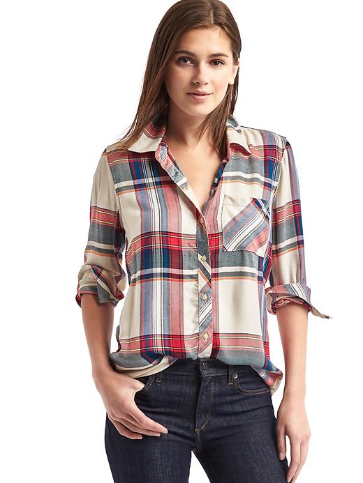 View large product image 1 of 1. Soft flannel plaid shirt