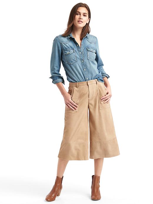 Image number 3 showing, Suede culottes