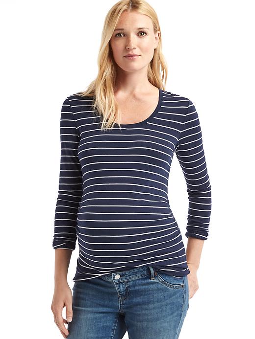 Image number 4 showing, Maternity Pure Body stripe scoop tee