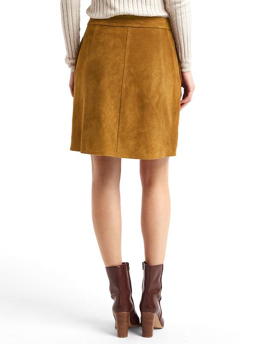 Image number 2 showing, Suede zip skirt