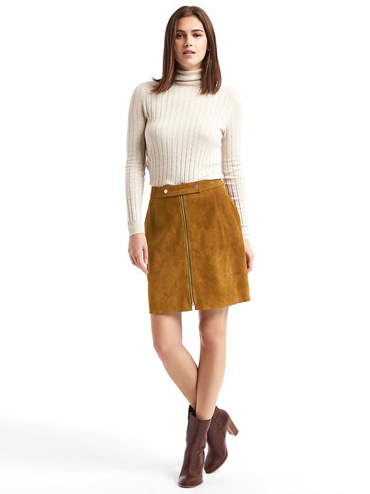 Image number 3 showing, Suede zip skirt