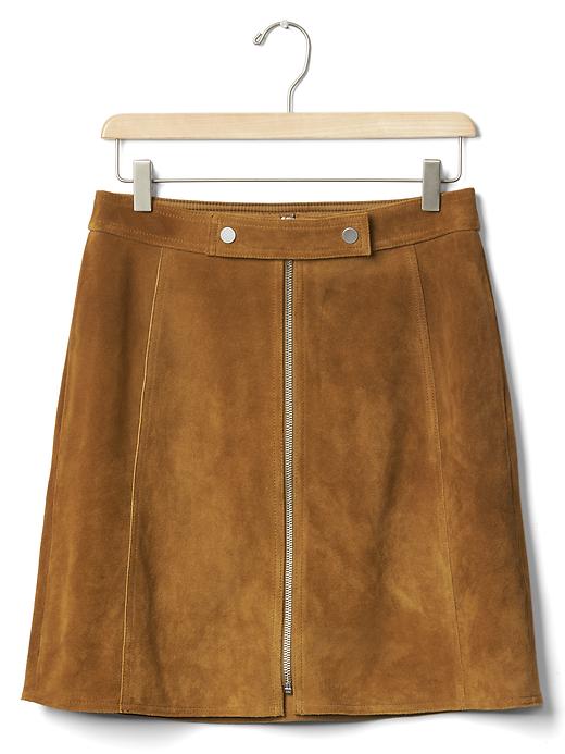 Image number 6 showing, Suede zip skirt