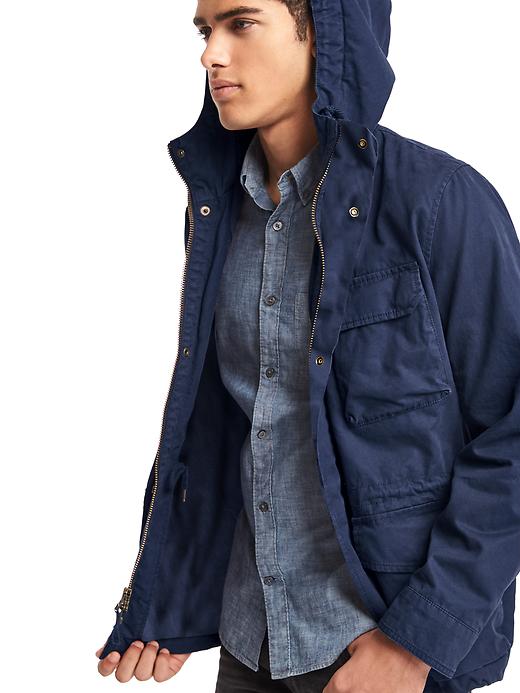 Image number 4 showing, Gap + Pendleton hooded fatigue jacket