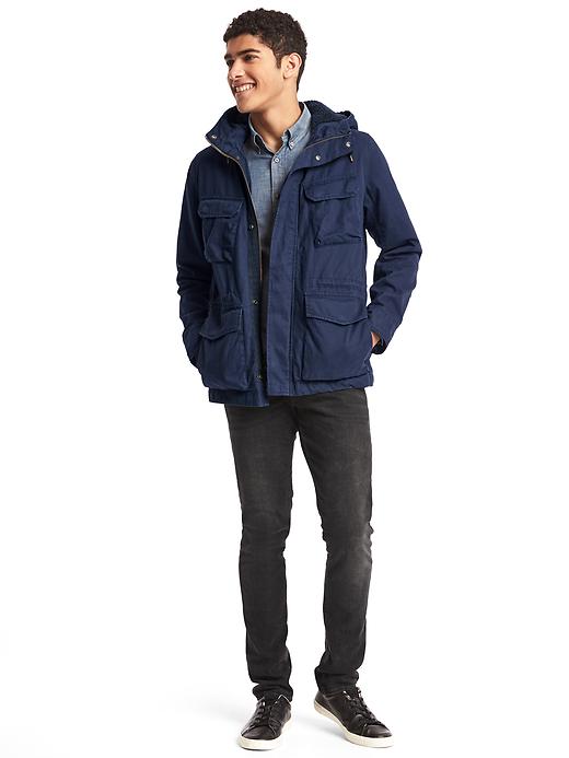 Image number 3 showing, Gap + Pendleton hooded fatigue jacket