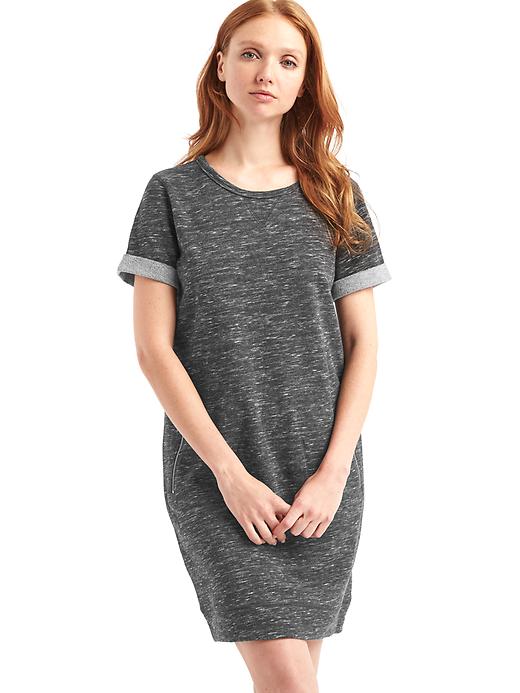 View large product image 1 of 1. Roll sleeve sweatshirt dress