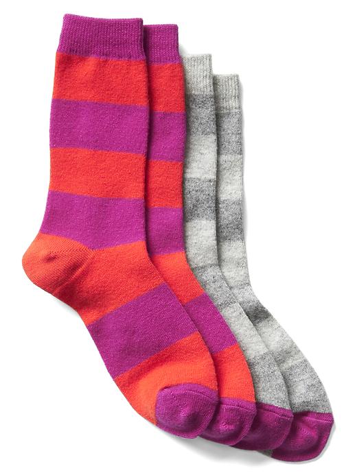 View large product image 1 of 1. Cozy print crew socks (2-pack)