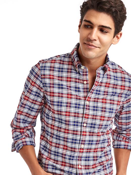 Image number 5 showing, Oxford multi plaid slim fit shirt
