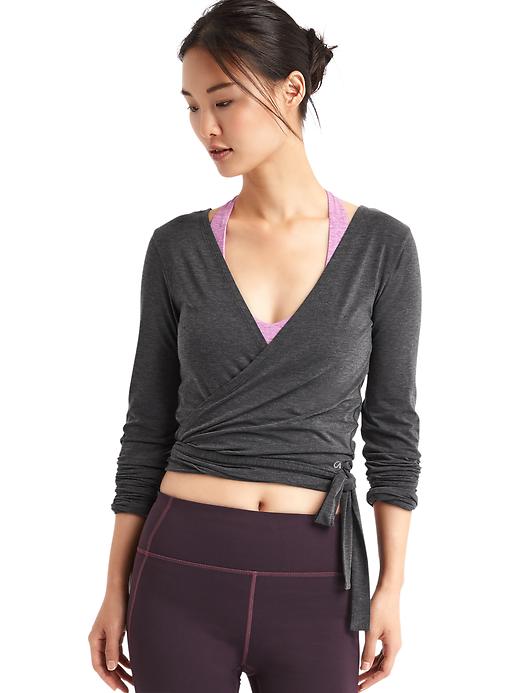 View large product image 1 of 3. GapFit Breathe barre wrap top