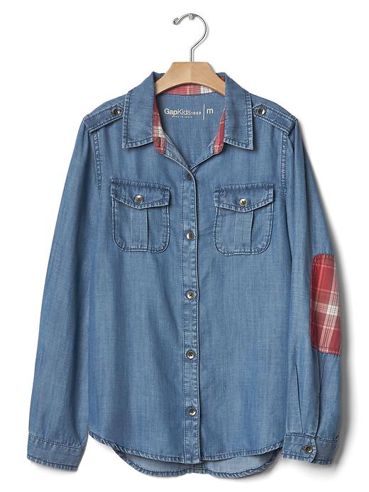 Image number 1 showing, GapKids + Pendleton chambray patch tunic