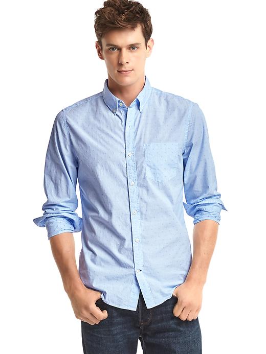 Image number 1 showing, True wash dobby slim fit shirt