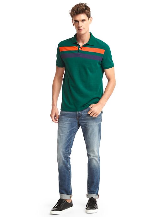 Image number 3 showing, Double stripe pique polo