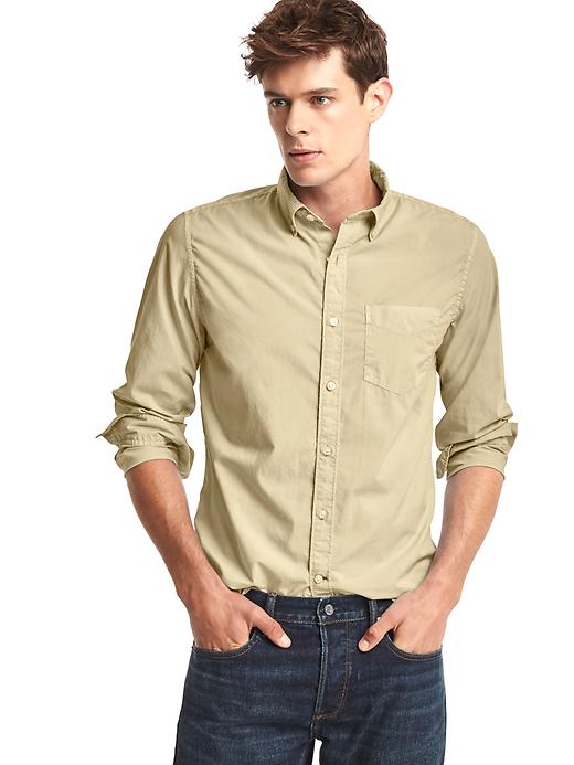 View large product image 1 of 1. True wash poplin solid standard fit shirt