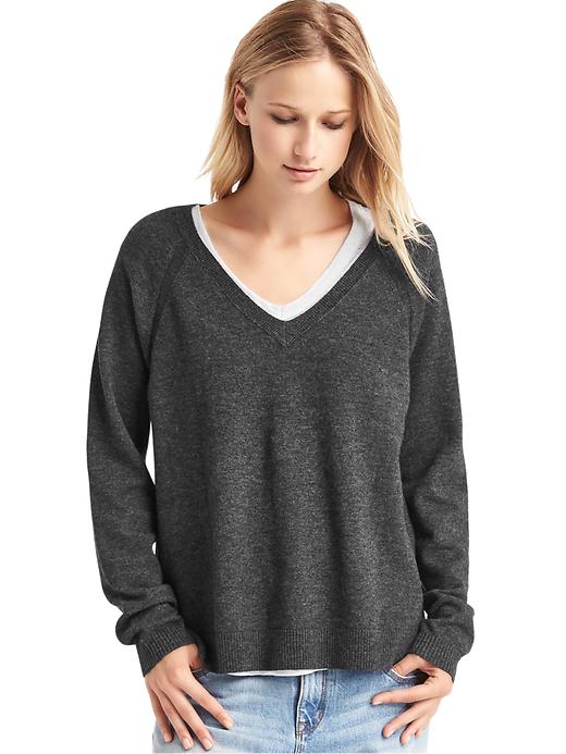 View large product image 1 of 1. Relaxed V-neck sweater