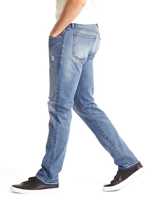 Image number 5 showing, STRETCH 1969 slim fit destructed jeans