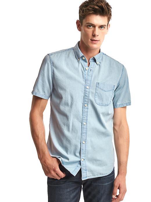 Image number 7 showing, Indigo twill short sleeve standard fit shirt
