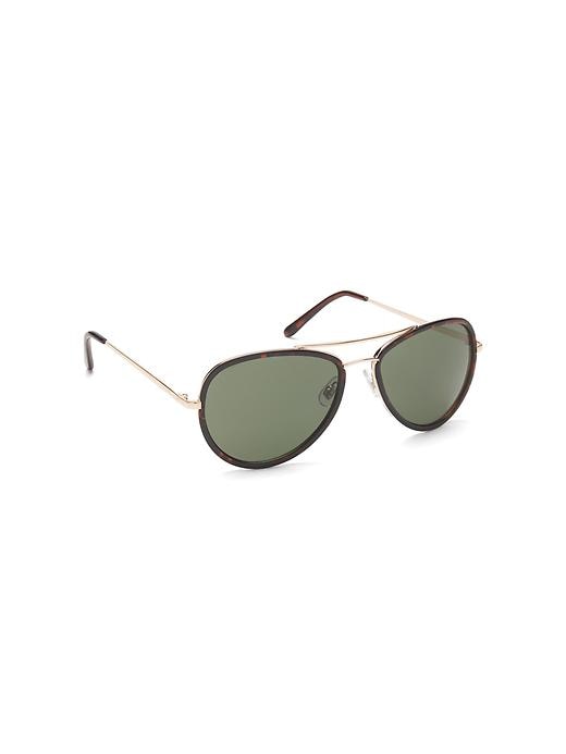 View large product image 1 of 1. Tortoise Aviator Sunglasses
