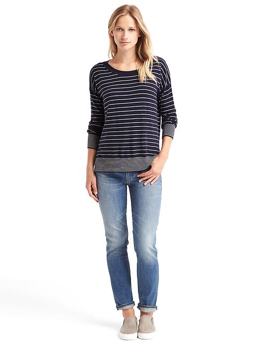 Image number 3 showing, Drop sleeve stripe pullover sweater