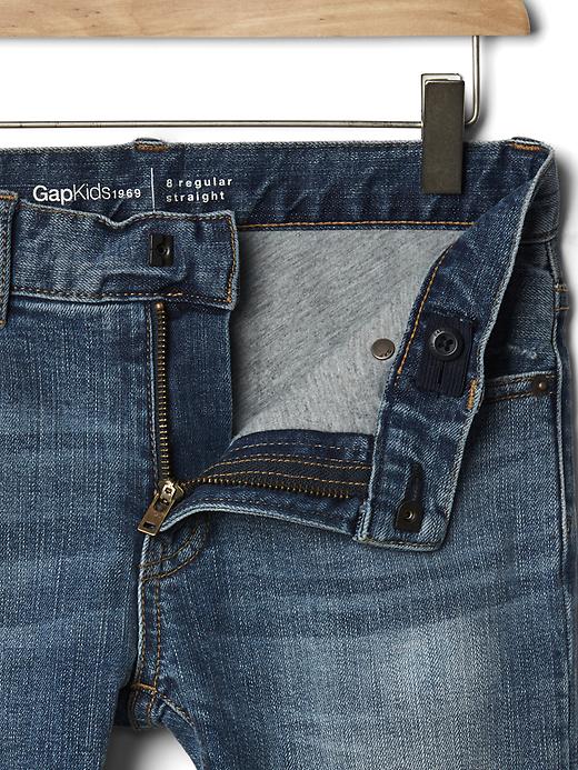 Image number 3 showing, Kids Jersey-Lined Straight Jeans with Fantastiflex