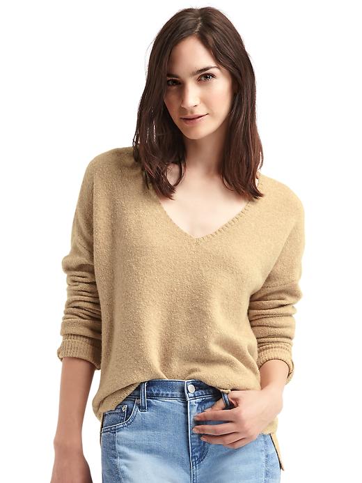 Image number 1 showing, Wide V-neck pullover sweater