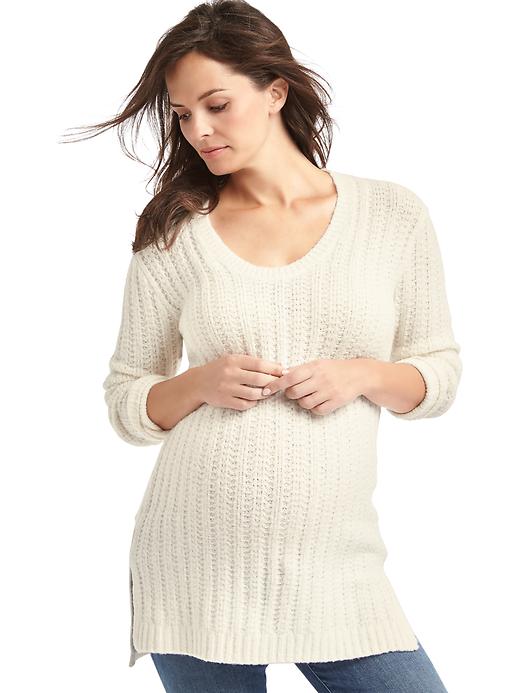 Image number 5 showing, Maternity cozy scoop sweater tunic