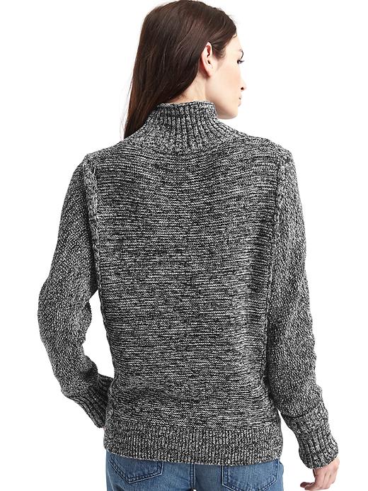 Image number 2 showing, Plait cable knit mockneck sweater
