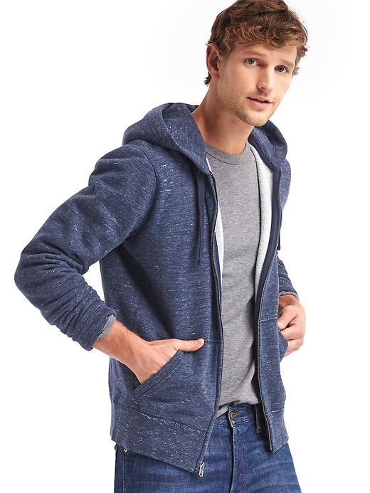 Image number 1 showing, Brushed fleece zip hoodie