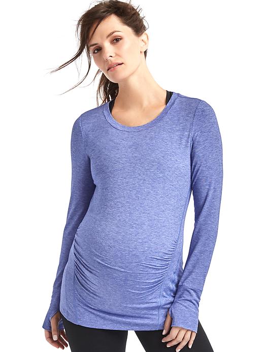 Maternity GapFit Breathe Long Sleeve Crewneck TShirt Gap