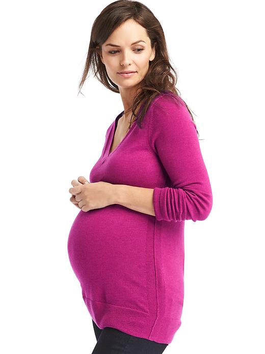 Image number 8 showing, Maternity True Soft V-Neck Pullover Sweater