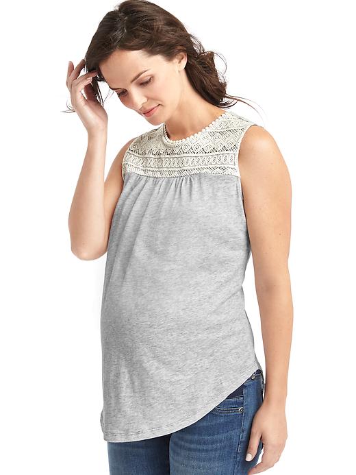 Image number 4 showing, Lace neckline tank