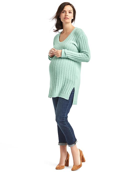Image number 3 showing, Maternity cozy scoop sweater tunic