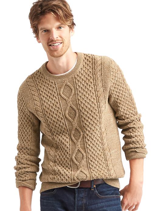 Image number 1 showing, Chunky cable knit sweater