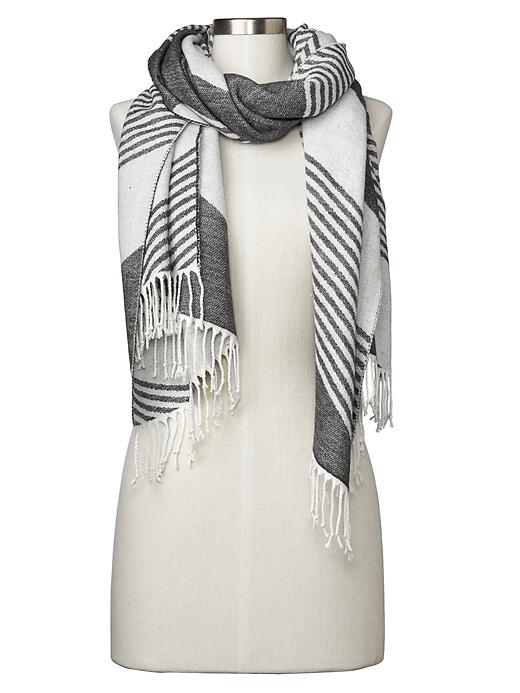 View large product image 1 of 1. Cozy colorblock stripe scarf