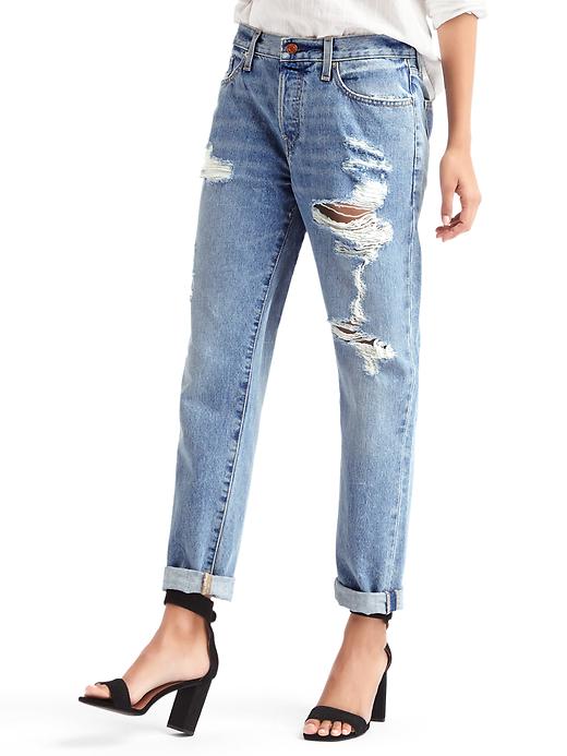 Image number 1 showing, ORIGINAL 1969 destructed boyfriend jeans