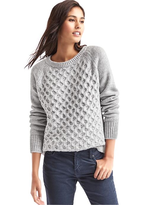 Image number 7 showing, Honeycomb cable knit sweater
