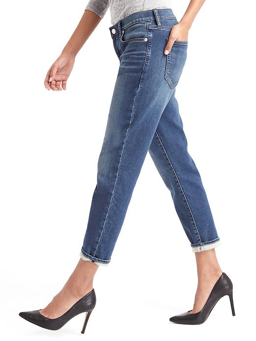 Image number 5 showing, Mid rise knit best girlfriend jeans