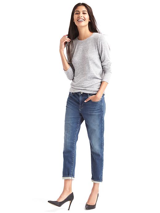 Image number 3 showing, Mid rise knit best girlfriend jeans