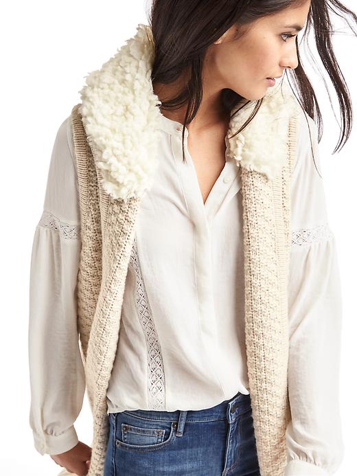 Image number 5 showing, Sherpa collar sweater vest