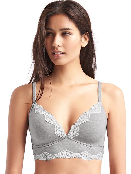 View large product image 1 of 1. Breathe wireless pullover lace-trim bra