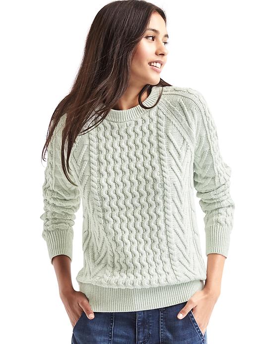 Image number 9 showing, Wavy cable knit sweater