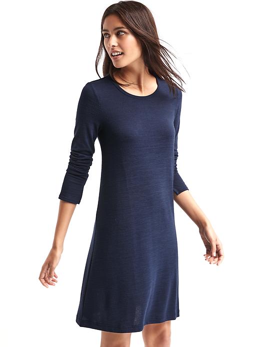 Image number 9 showing, Softspun knit long sleeve swing dress