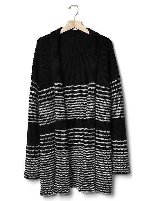 Image number 6 showing, Merino wool blend gradient stripe shaker cardigan